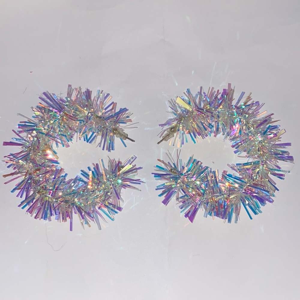Funky tinsel hoops